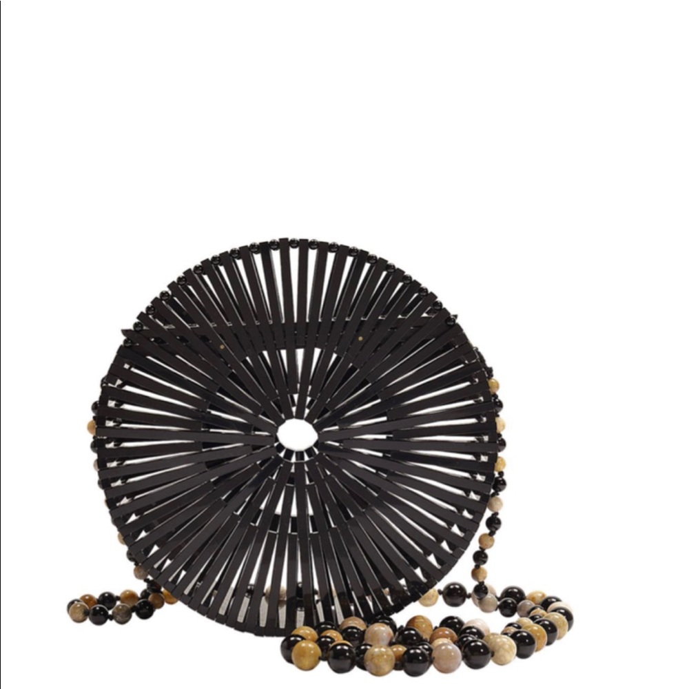 Cult Gaia Luna Black Acrylic Beaded Handbag